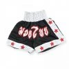 PFGSports Elite Black White Muay Thai Shorts Apparel