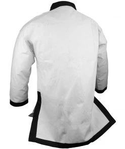 PFGSports Traditional Tang Soo Do Jacket White With Black Cuff - 10 Oz Cotton Canvas