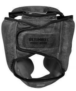 PFGSports PFG Antique Grey Leather Series- Vintage Head Guard - Genuine Leather - Boxing MMA Muay Thai Training