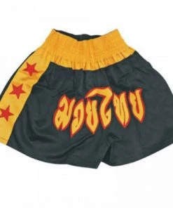 PFGSports Elite Black Gold Muay Thai Shorts