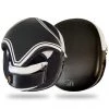 PFGSports Focus Pad Air Mitt Genuine Leather Black & White - Boxing MMA Muay Thai Training Targeting
