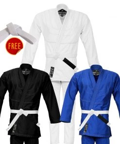 PFGSports Ultra Light BJJ Kimono Gi Uniform - Summer Special Edition - Very Light Weight 100% Cotton 10oz Canvas (White Belt Included)