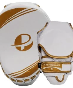 PFGSports PFG Elite Series Focus Pad White Gold Boxing MMA Muay Thai
