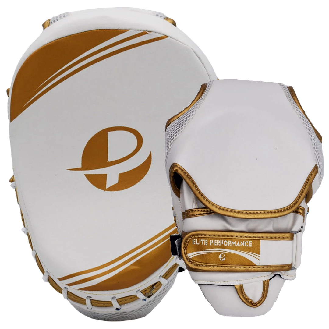 PFGSports PFG Elite Series Focus Pad White Gold Boxing MMA Muay Thai