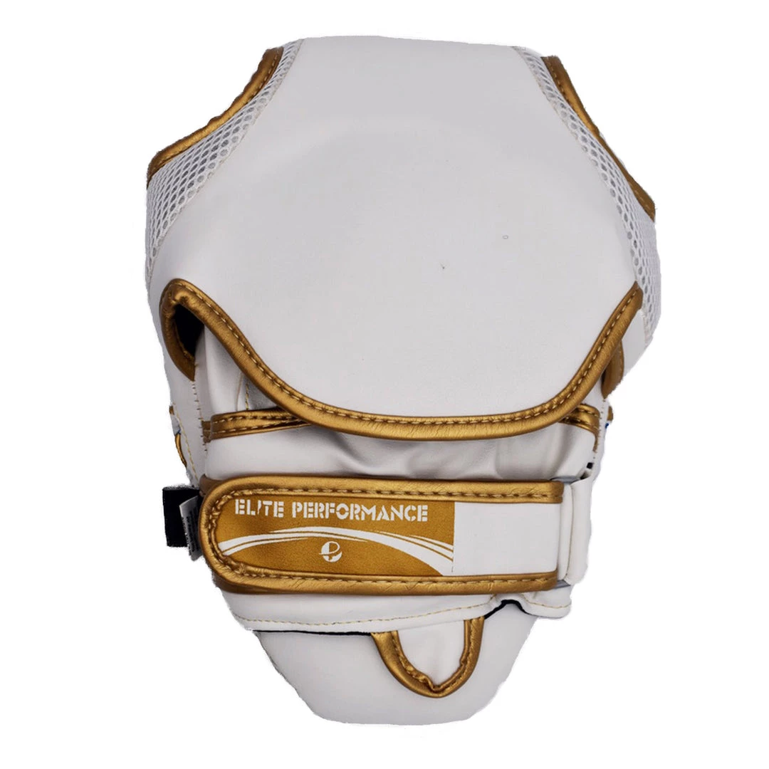 PFGSports PFG Elite Series Focus Pad White Gold Boxing MMA Muay Thai