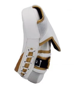 PFGSports PFG Elite Series Focus Pad White Gold Boxing MMA Muay Thai