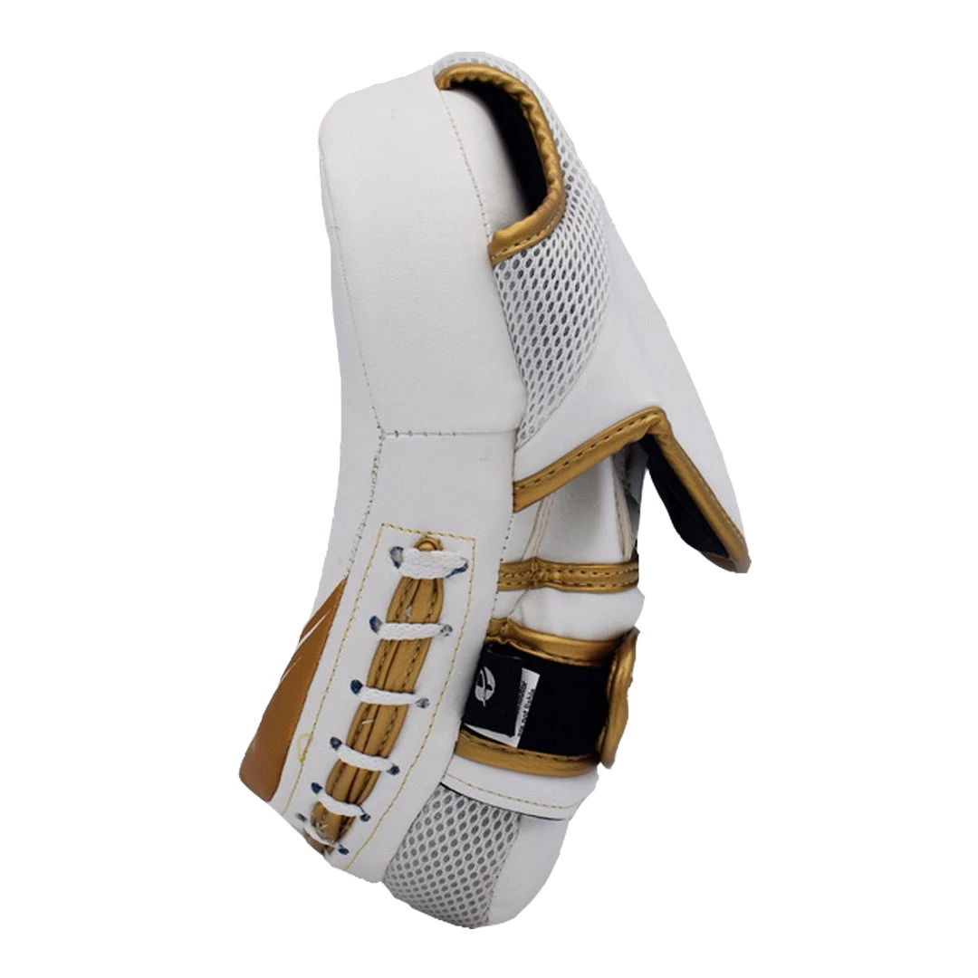 PFGSports PFG Elite Series Focus Pad White Gold Boxing MMA Muay Thai