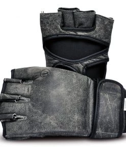 PFGSports Antique Grey Series - Vintage MMA Fight Gloves - Genuine Leather
