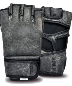 PFGSports Antique Grey Series - Vintage MMA Fight Gloves - Genuine Leather