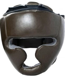 PFGSports PFG Vintage Brown Genuine Leather Head Guard For Boxing MMA Muay Thai Training