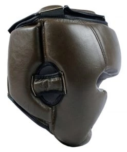 PFGSports PFG Vintage Brown Genuine Leather Head Guard For Boxing MMA Muay Thai Training