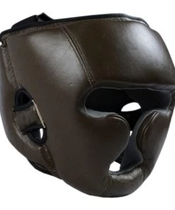 PFGSports PFG Vintage Brown Genuine Leather Head Guard For Boxing MMA Muay Thai Training