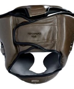 PFGSports PFG Vintage Brown Genuine Leather Head Guard For Boxing MMA Muay Thai Training