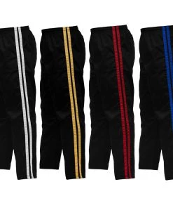 PFGSports Striped Karate Pants Boxing MMA Muay Thai Kung Fu Martial Arts